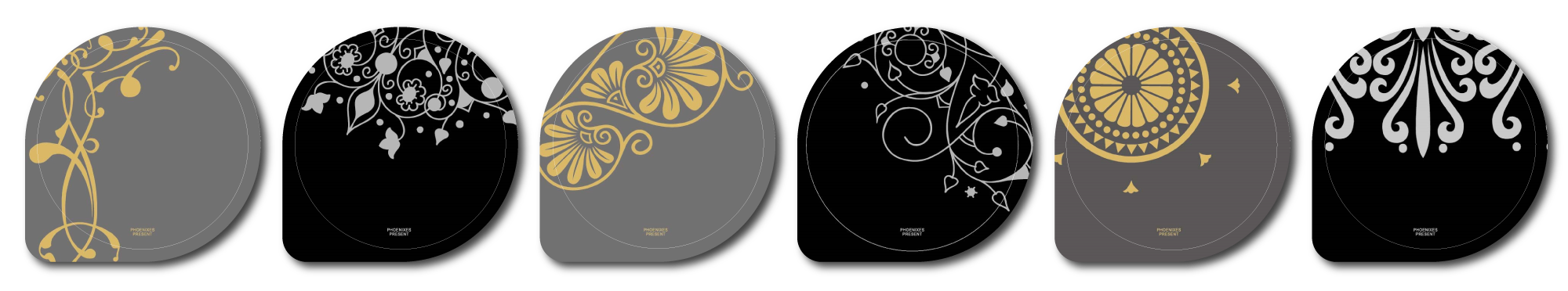 Motif noir et or argenté